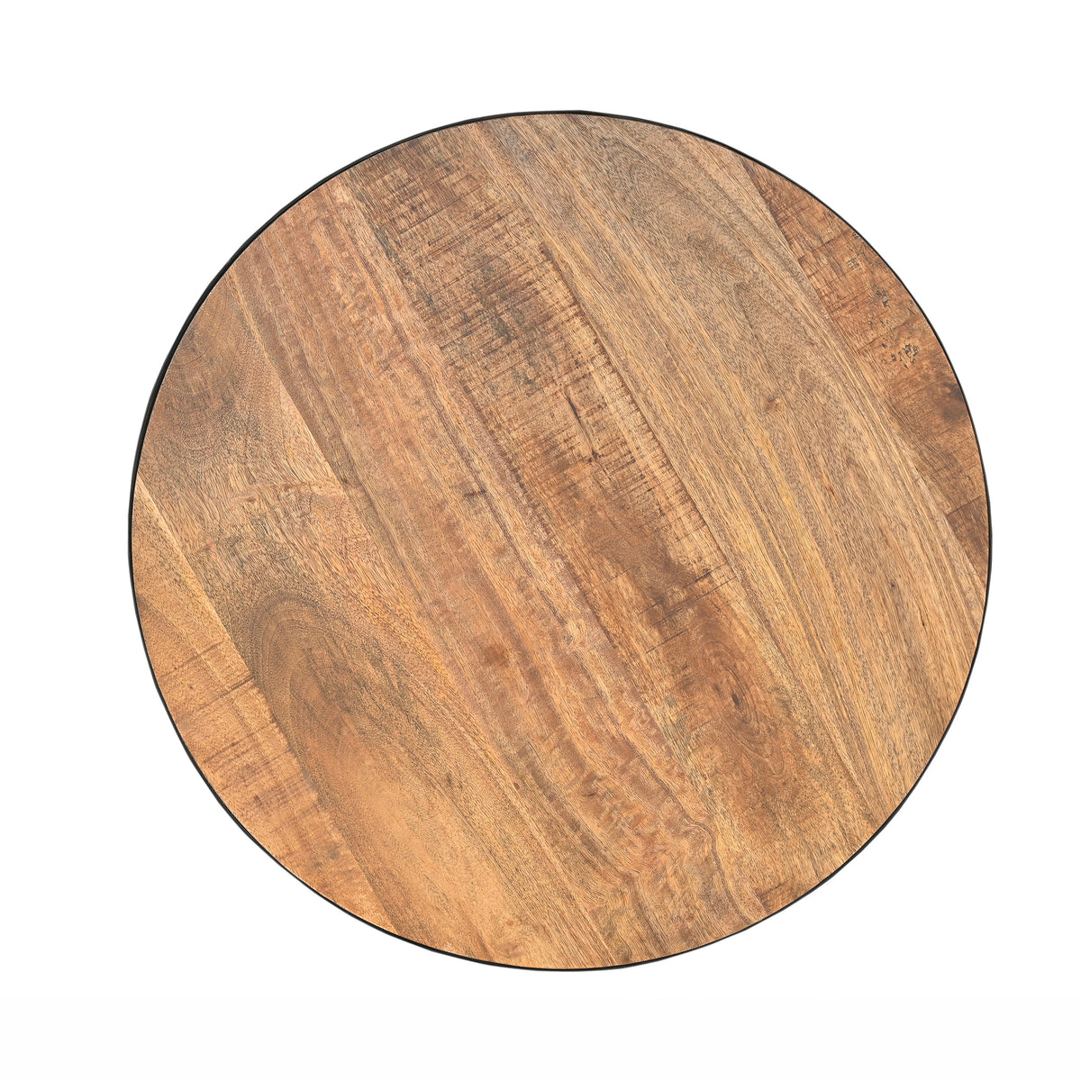 Vue du dessus plateau rond en bois – Maison Pavane