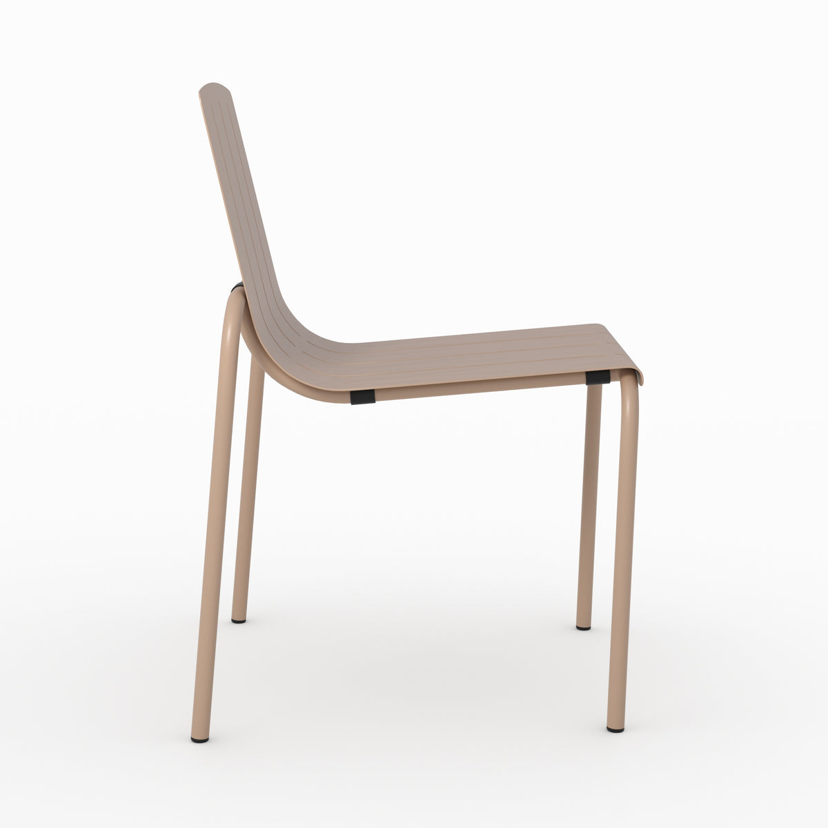 Vue ensemble lot de 2 chaises de jardin suna en métal taupe