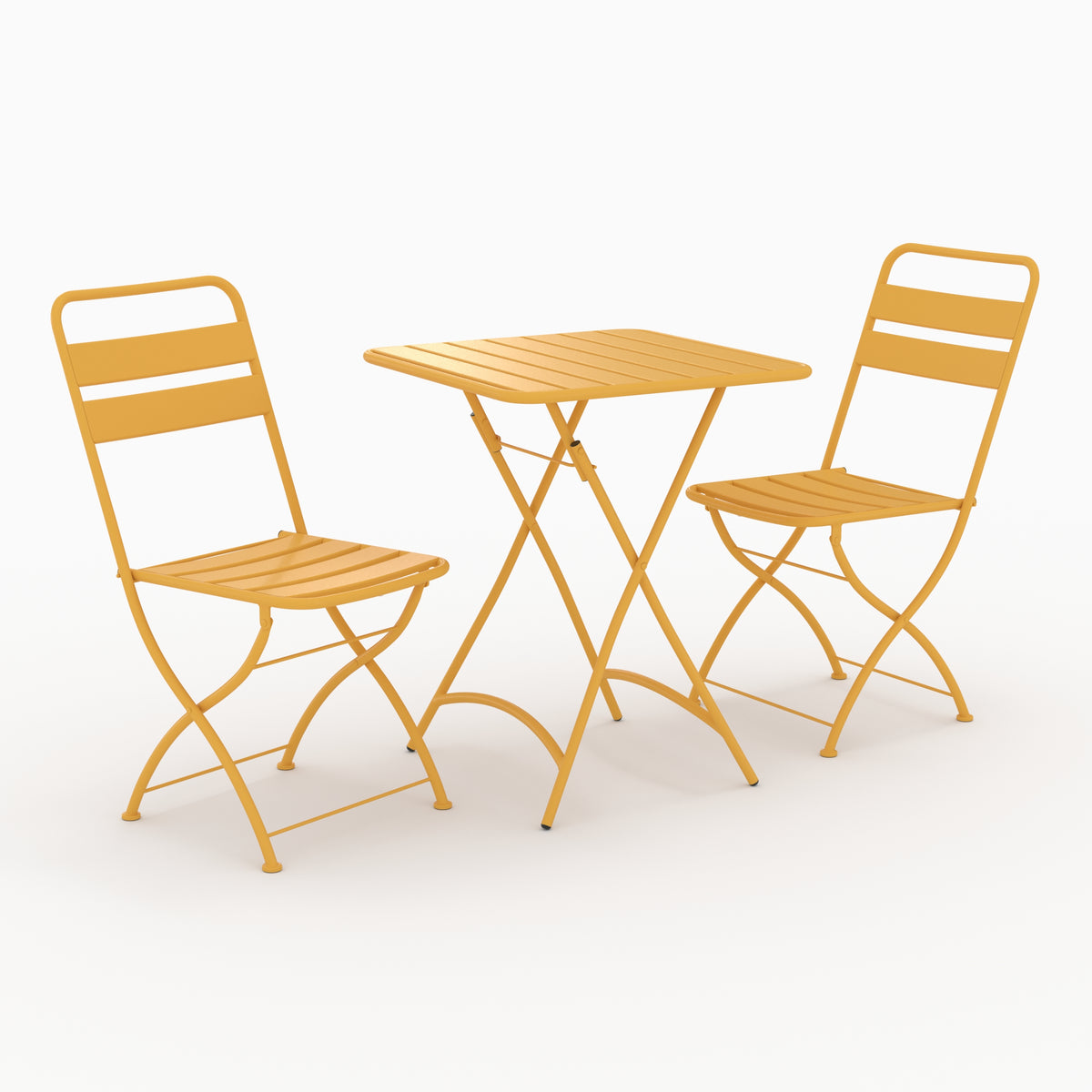 Yumi salon extérieur 2 personnes métal jaune pliant