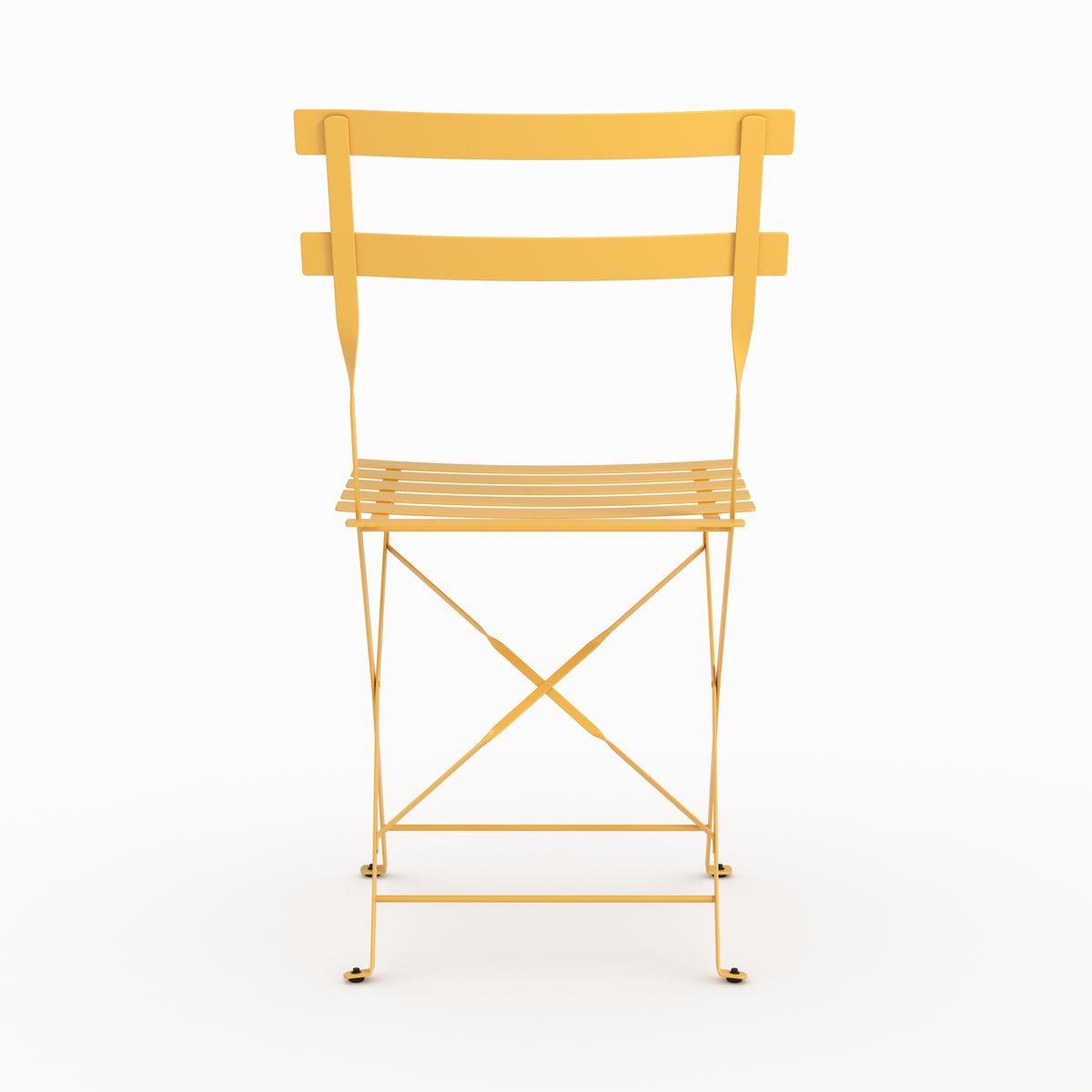 Zoom design lot de 2 chaises de jardin Kayla en métal jaune beurre pliantes