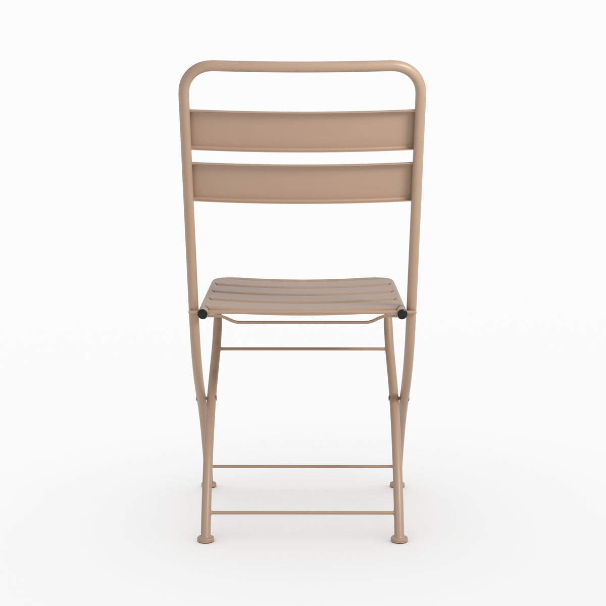 Zoom design lot de 2 chaises de jardin Yumi en métal taupe pliantes