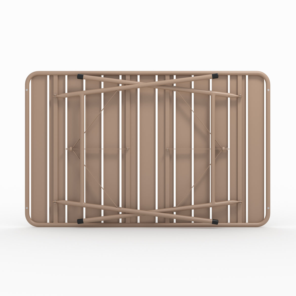 Zoom design table de jardin Yumi pliante en métal taupe 4 personnes